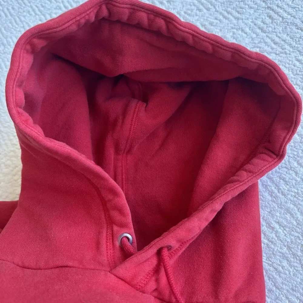 Vintage Nike Hoodie Men Medium Red Sweatshirt Sweater Big Center Swoosh Y2K 00s